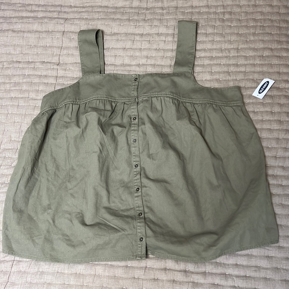 NWT XL Olive Green Old Navy Button-Up Tank Top💚